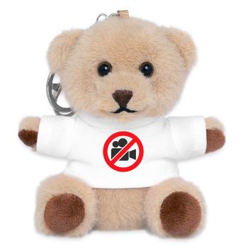 No Video Recording Prohibition Warning Sign Sticke - Teddy Keyring - white - Front