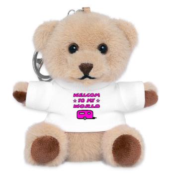 Camping - Teddy Keyring - white - Front