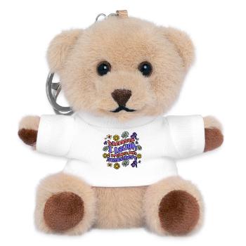 When I laugh, a problem dies - Teddy Keyring - white - Front