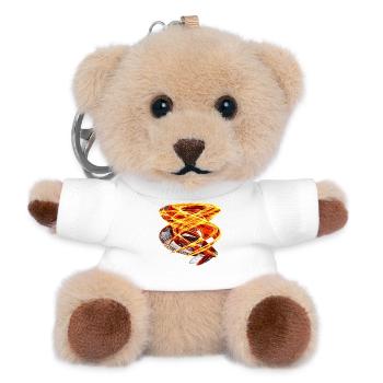 Fire Orbit – Chaos Art - Teddy Keyring - white - Front