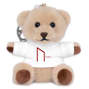 Uruz Rune with Sense Red – Viking Futhark Norse - Teddy Keyring - white - Front