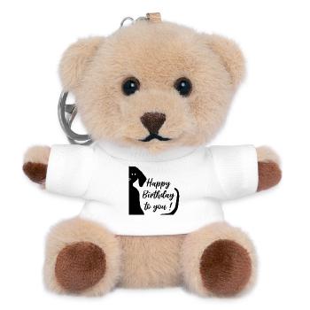 Happy Birthday Dachshund - Teddy Keyring - white - Front