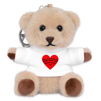 WER I D DEMOKRATIE SCHLÄFT, WACHT IN DIKTATUR AUF - Teddy Schlüsselanhänger - Weiß - Vorne