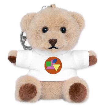 Retro-farbige geometrische Formen - Teddy Schlüsselanhänger - Weiß - Vorne