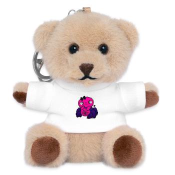 Pinker Spinnenfreundin mit Netzmuster - Teddy Schlüsselanhänger - Weiß - Vorne
