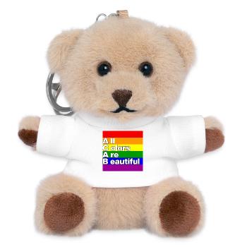 ACAB: ALL COLORS ARE BEAUTIFUL, PRIDE, LGBTQ+ - Teddy Schlüsselanhänger - Weiß - Vorne