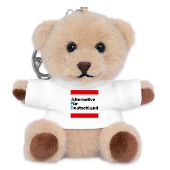 KEINE ALTERNATIVE FÜR DEUTSCHLAND, AFD VERHINDERN - Teddy Schlüsselanhänger - Weiß - Vorne
