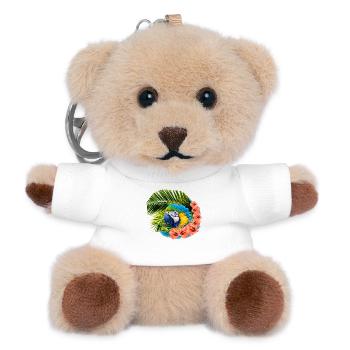 ara mit Palmblättern - Teddy Schlüsselanhänger - Weiß - Vorne