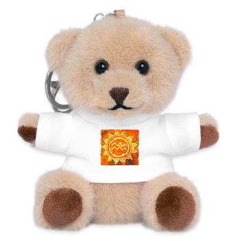 Sonnenfeuer Tribal Muster - Teddy Schlüsselanhänger - Weiß - Vorne