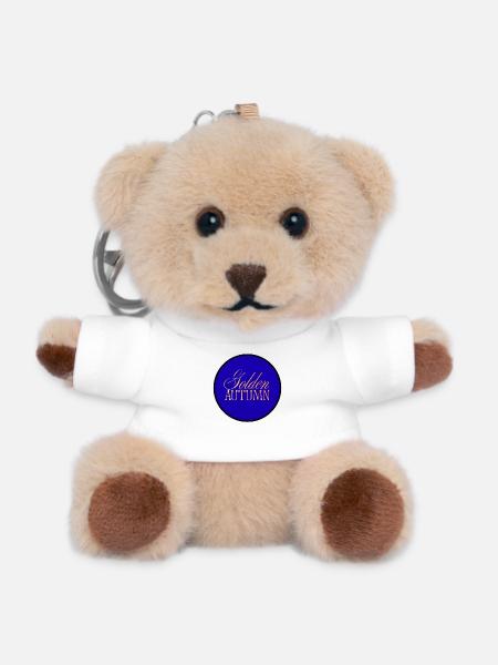 Goldener Herbst - Teddy Schlüsselanhänger - Weiß