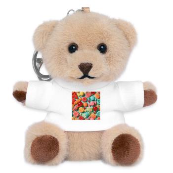 Retro-Pop-Süße Ausbrüche - Teddy Schlüsselanhänger - Weiß - Vorne