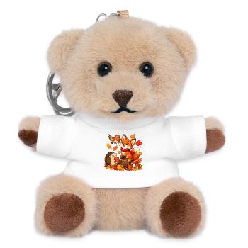 Herbst Waldtiere - Teddy Schlüsselanhänger - Weiß - Vorne