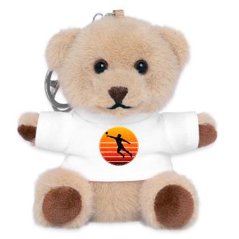 Geschenkidee für den Faustballspieler mit Fistball - Teddy Schlüsselanhänger - Weiß - Vorne