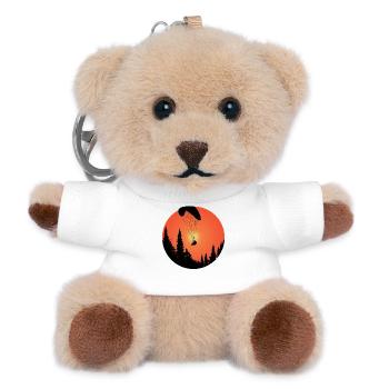 Gleitschirm Gleitschirmflieger im Sonnenuntergang - Teddy Schlüsselanhänger - Weiß - Vorne