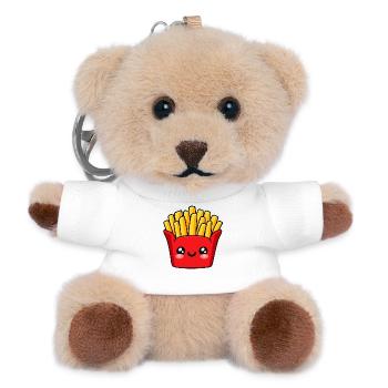 Kawaii Pommes Frites Lächeln - Teddy Schlüsselanhänger - Weiß - Vorne