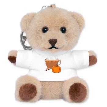 Cozy Spice Latte Bowl mit Kürbis und Zimt - Teddy Schlüsselanhänger - Weiß - Vorne