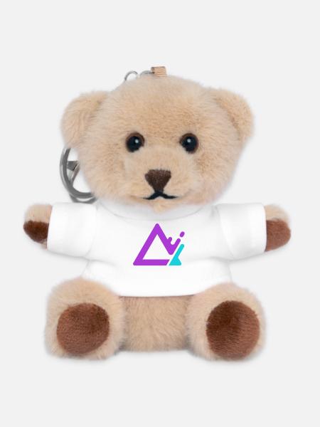Geometrischer Berg-Logo in Lila Cyan - Teddy Schlüsselanhänger - Weiß