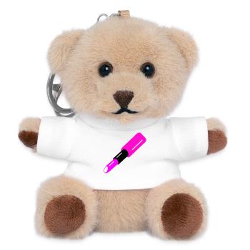 Lippenstift Design - Teddy Schlüsselanhänger - Weiß - Vorne