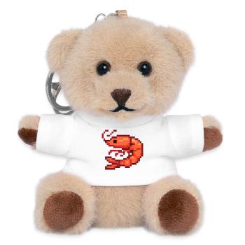 Pixel Shrimp Retro - Teddy Schlüsselanhänger - Weiß - Vorne