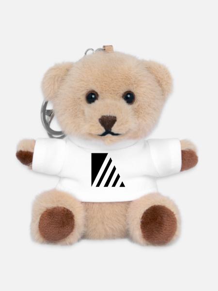 Stilvolle Striche - Teddy Schlüsselanhänger - Weiß