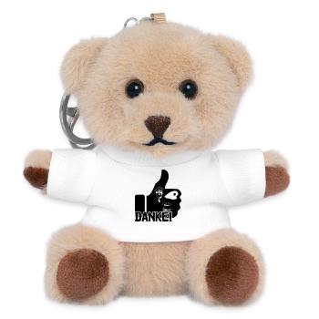 Danke Polizei Polizist Polizisten Spruch Geschenk - Teddy Schlüsselanhänger - Weiß - Vorne