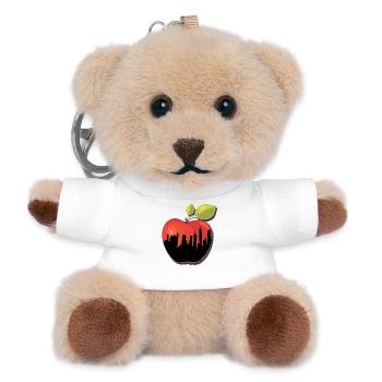 BIG APPLE NY New York Apfel Geschenk - Teddy Schlüsselanhänger - Weiß - Vorne