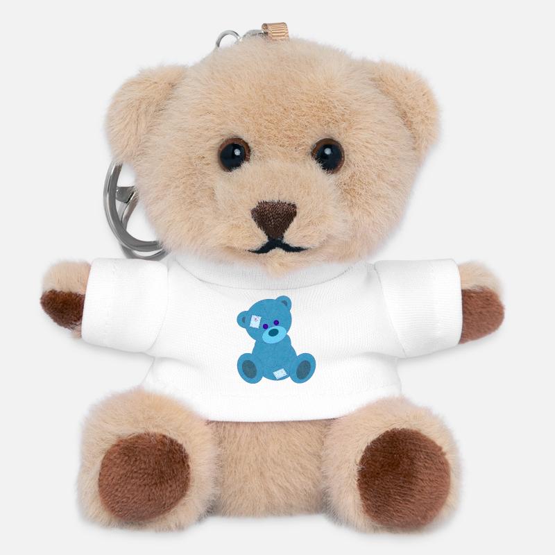 Blauer Bär - Teddy Schlüsselanhänger - Weiß