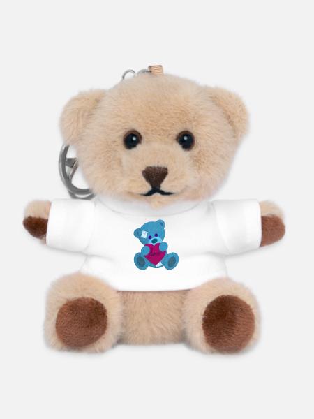 Bear in love - Teddy Keyring - white