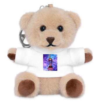Glitzerstern Figurensommer - Teddy Schlüsselanhänger - Weiß - Vorne
