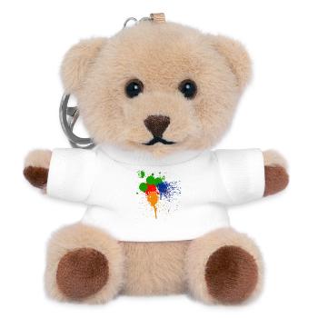 Heller abstrakter Farbfleck - Teddy Schlüsselanhänger - Weiß - Vorne