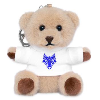 Viking Wolf blau transparent - Teddy Schlüsselanhänger - Weiß - Vorne