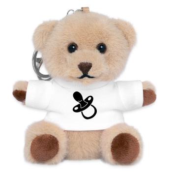 Logo bébé trayon - Porte-clés ourson - blanc - Devant