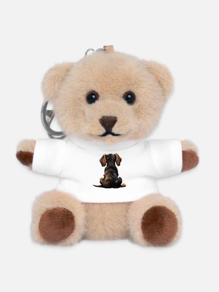 Dackel - Teddy Schlüsselanhänger - Weiß