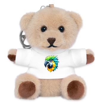 Papagei Polygon - Teddy Schlüsselanhänger - Weiß - Vorne