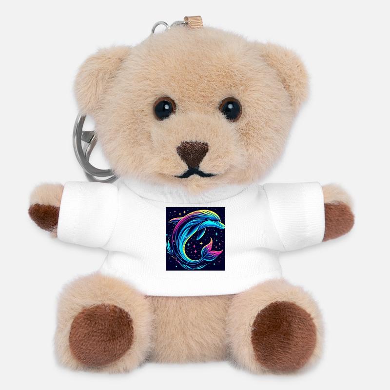 Delfin - Teddy Schlüsselanhänger - Weiß