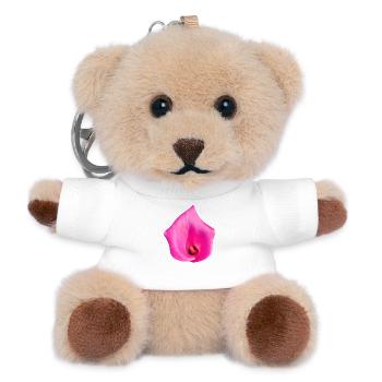 Pink Calla Blossom - Teddy Keyring - white - Front