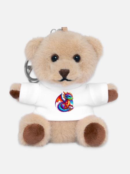 Drache - Teddy Schlüsselanhänger - Weiß