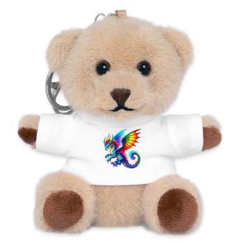 Drache - Teddy Schlüsselanhänger - Weiß - Vorne