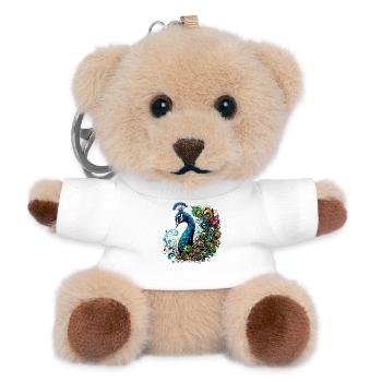 Peacock - Teddy Keyring - white - Front