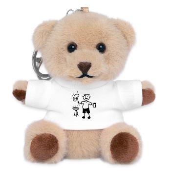 Joie des grillades, du barbecue et des fêtes sur le gril non encadré - Porte-clés ourson - blanc - Devant
