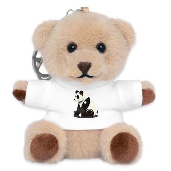 Geometrischer Panda – Minimalistisch und niedlich - Teddy Schlüsselanhänger - Weiß - Vorne