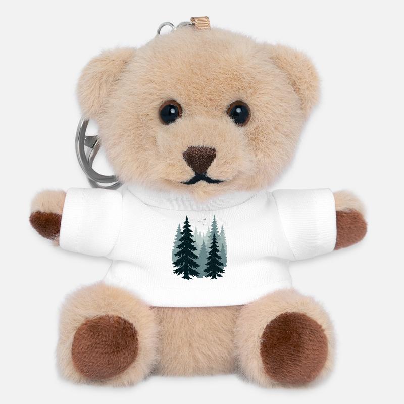 Misty Pines - Teddy Keyring - white