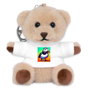puffin - Teddy Keyring - white - Front