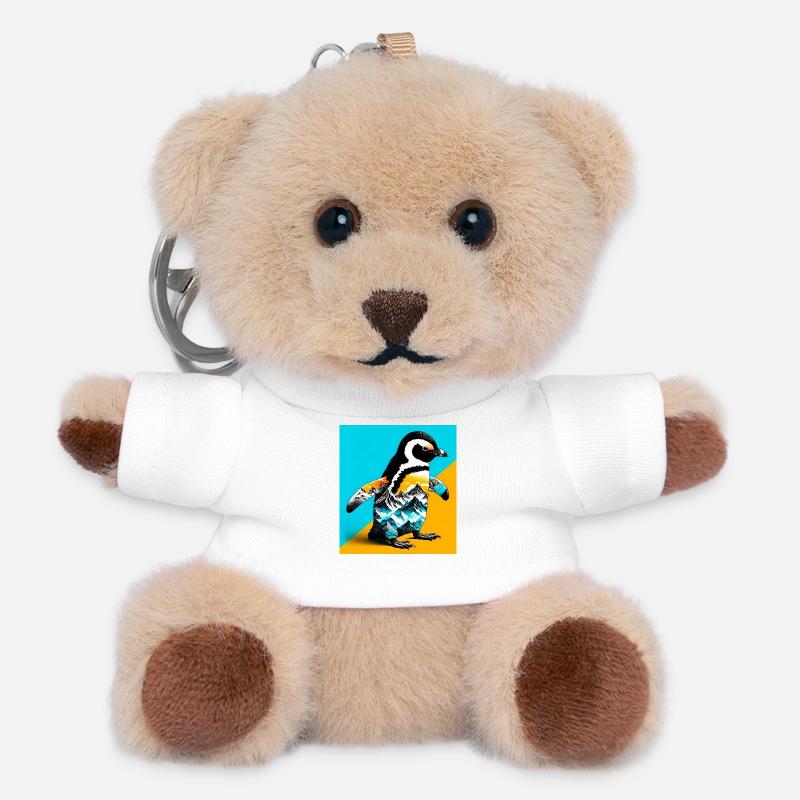 Pinguin - Teddy Schlüsselanhänger - Weiß