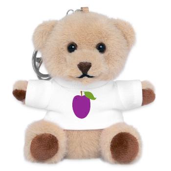 Lebendige Pflaumenfrucht Illustration - Teddy Schlüsselanhänger - Weiß - Vorne