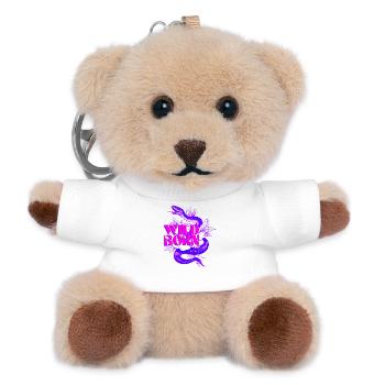 Wild Born Neon Snake with Bold Text - Teddy Keyring - white - Front