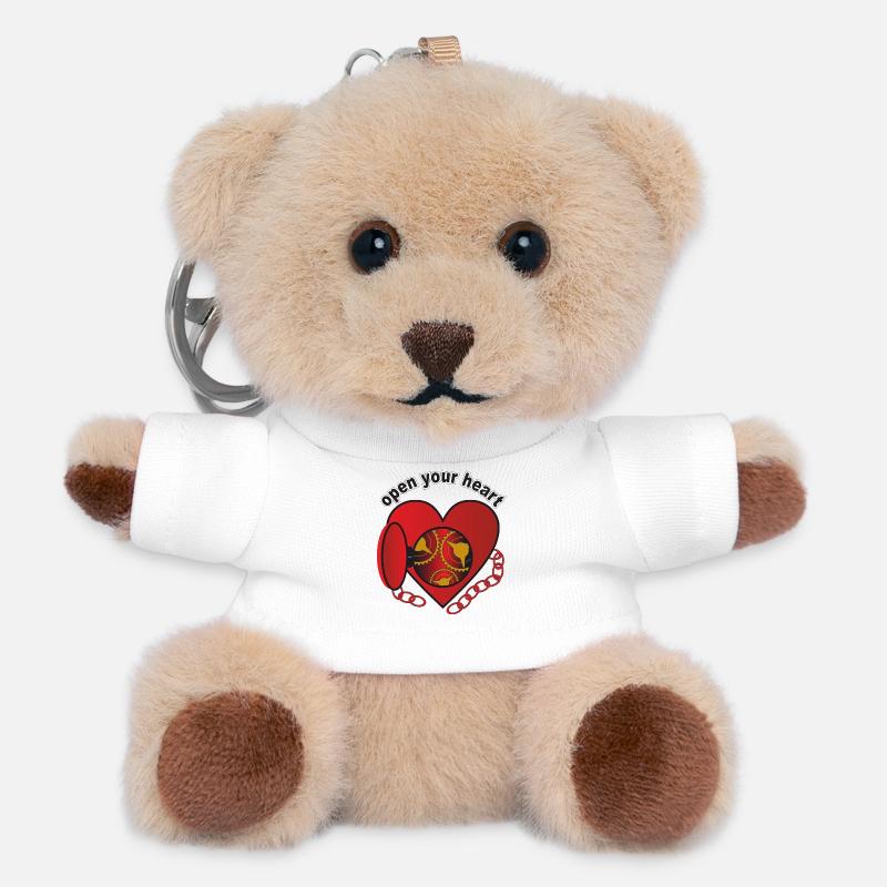 open_your_heart - Porte-clés ourson - blanc