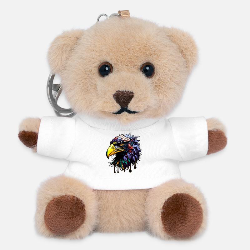 Colorful eagle with bright feathers - Teddy Keyring - white