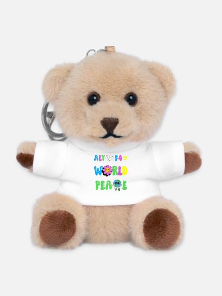 alt f4 world peace funny gaming design - Teddy Keyring - white