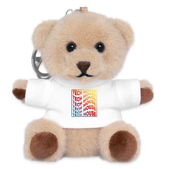 Tech House Neon Gradient Repeats - Teddy Keyring - white - Front